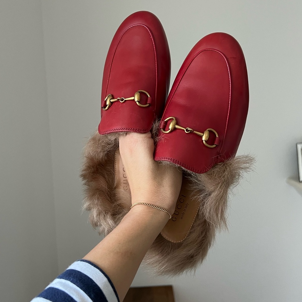 Gucci Princetown genuine shearling loafer mule